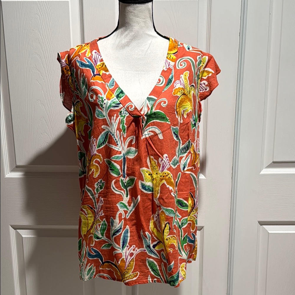 NWT Rachel Rachel Roy Floral V-Neck Women’s Top